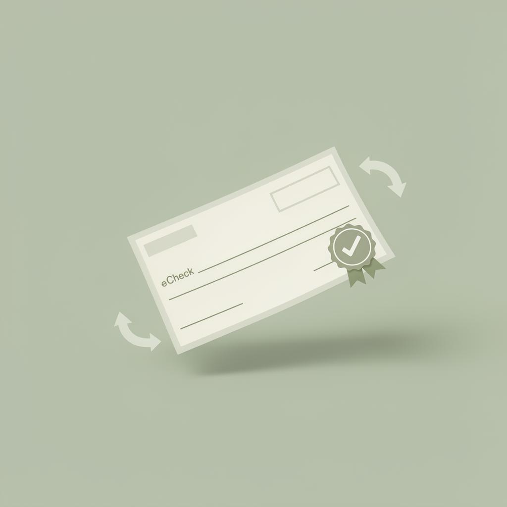 eCheck digital check processing illustration for ecommerce payments